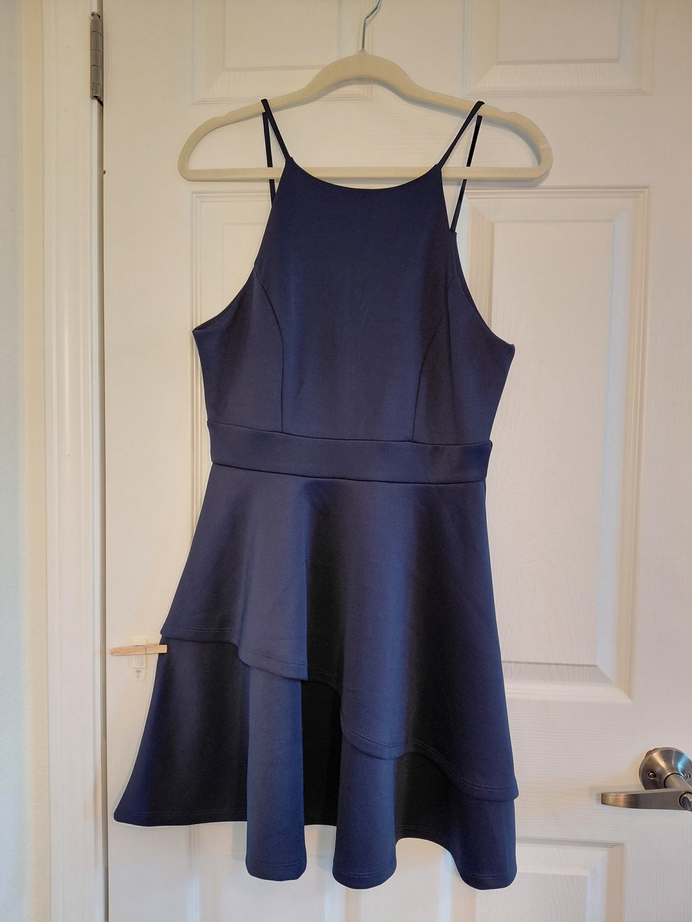 Altar'd State Navy Blue High-Low Fit & Flare 'Mayetta' Dress
